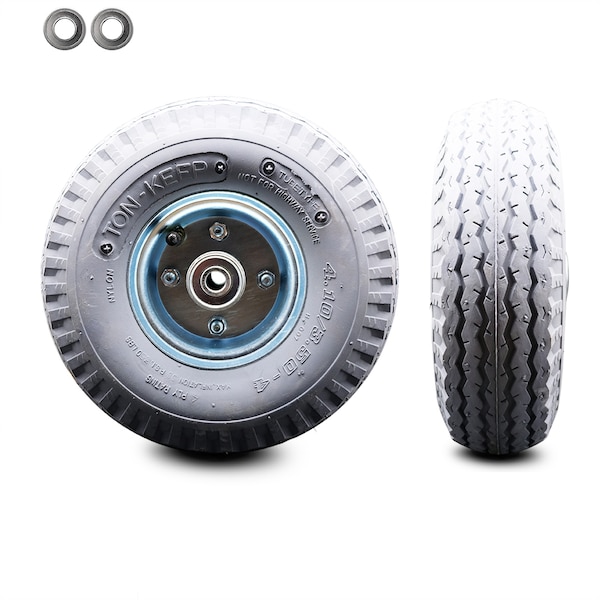 Service Caster SCC- 10" x 3.5" Gray Pneumatic Wheel Only with 4" Centered Hub and Ball Bearings SCC-FPB350-4C-GRAY-BRGKIT - main